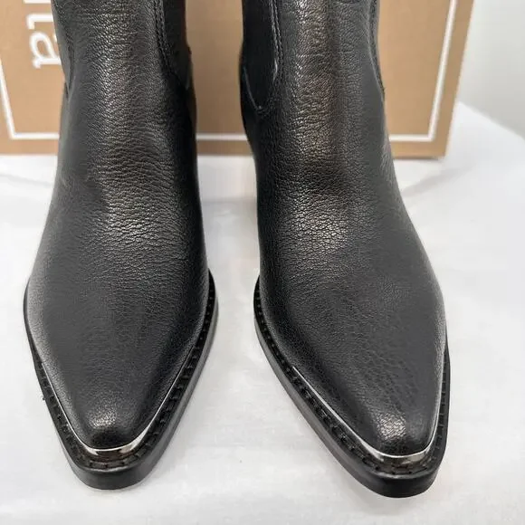 DOLCE VITA New in Box Evereve Vallory Western Bootie in Black Leather // 6 - Picture 4 of 11